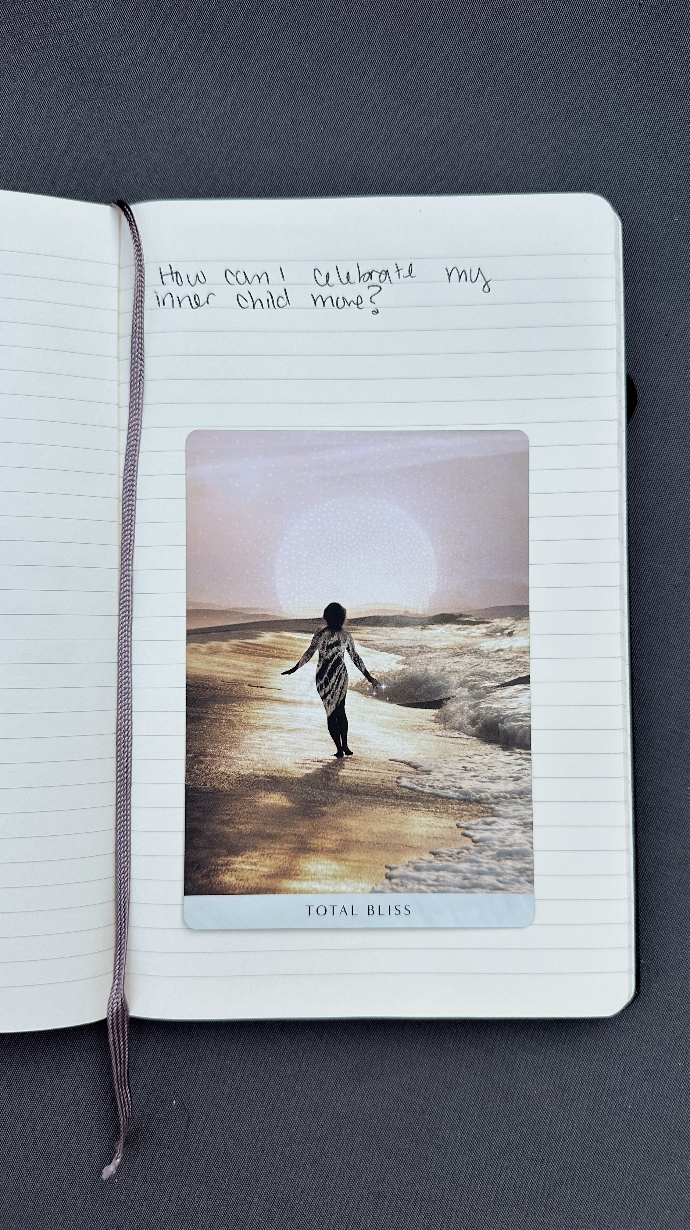 Oracle card from Danielle Noel's Ocean Dreams Oracle that I use to create routine in my life. I journal about the card prompts and establish my daily intention based on what it's about.