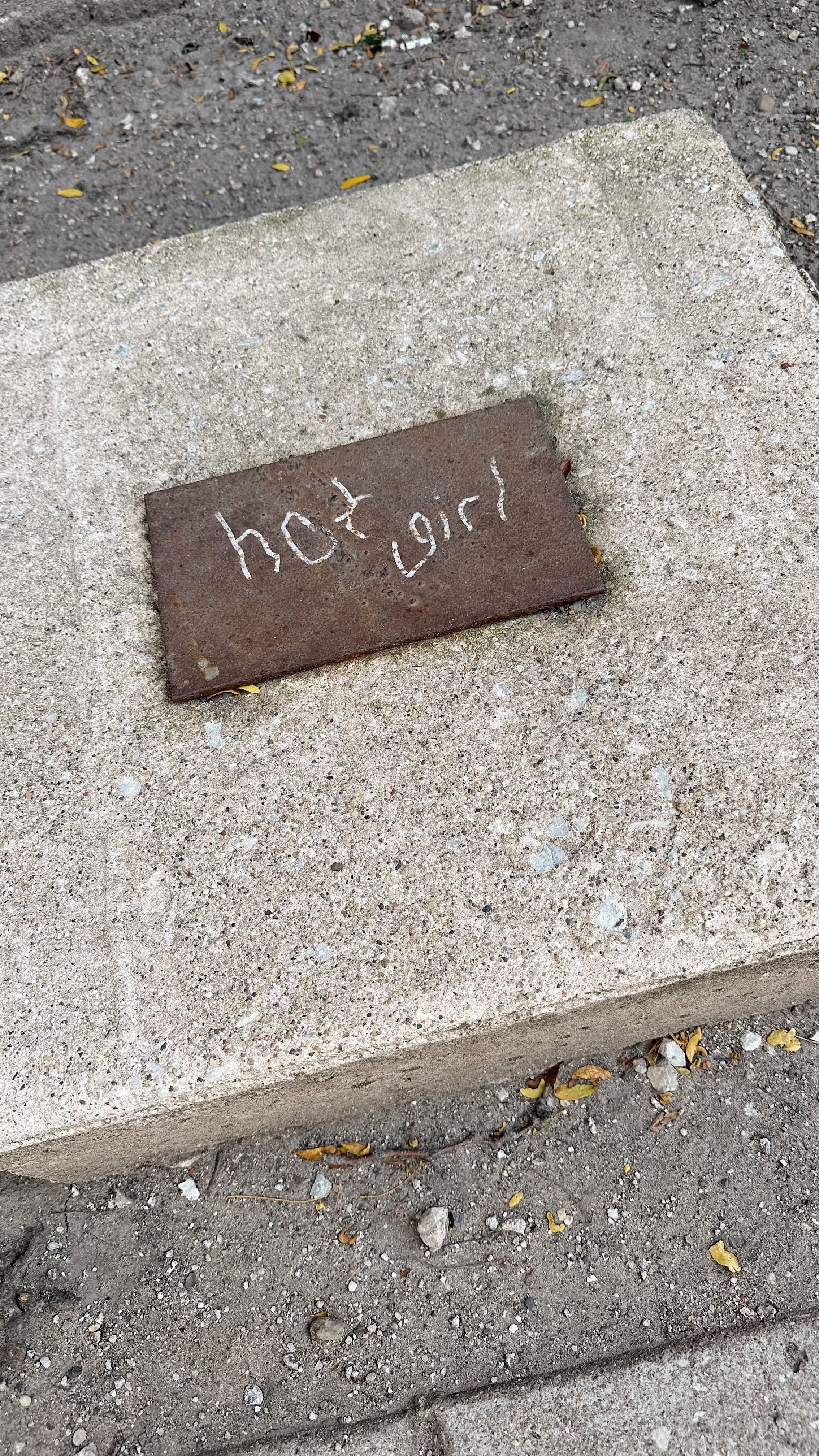 Create Structure in Your Life by taking a hot girl walk every day. Here's some graffiti on the sidewalk that says "hot girl" that I found on a walk recently.