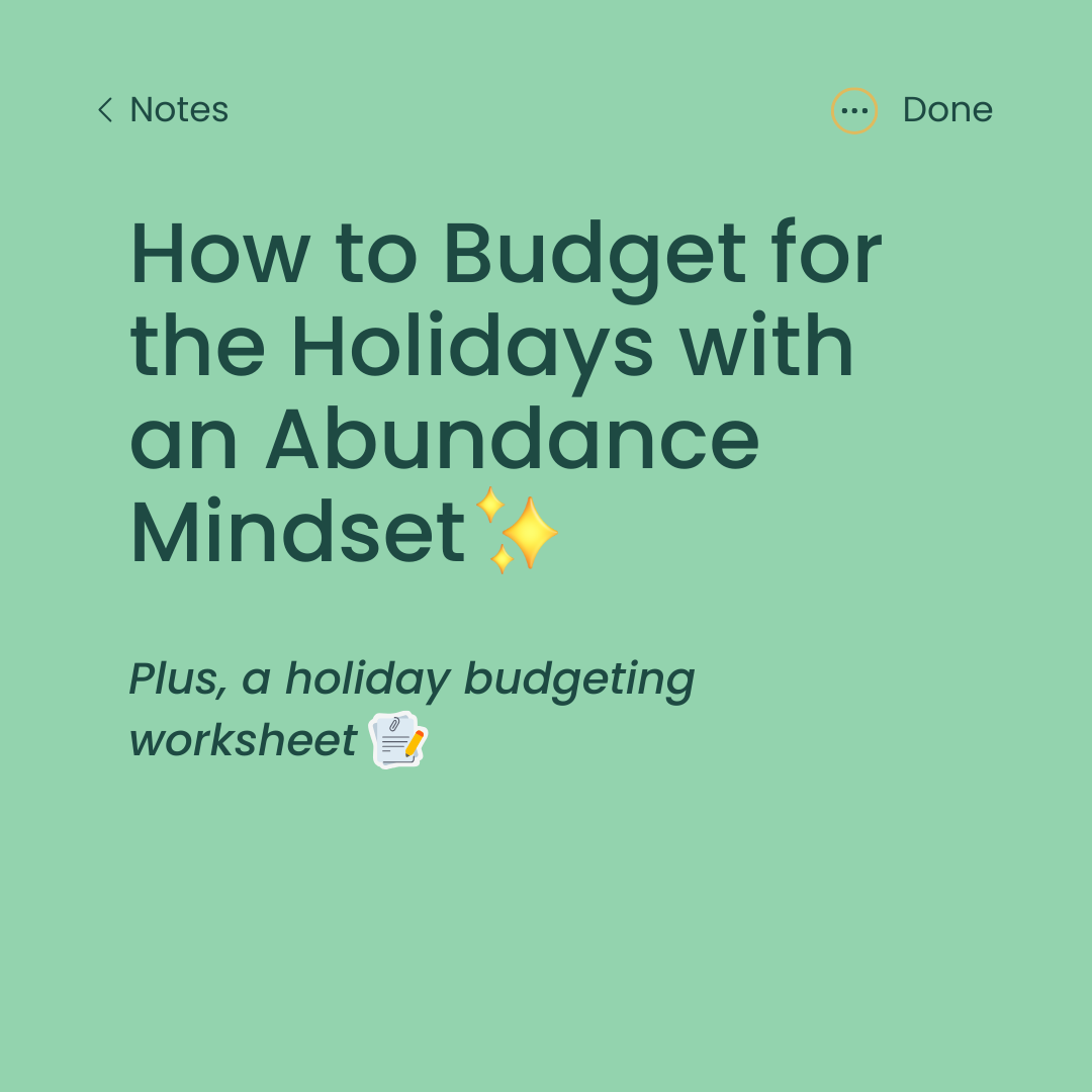 How to Create a Holiday Budget With An Abundance Mindset (Plus Holiday Budgeting Worksheet)